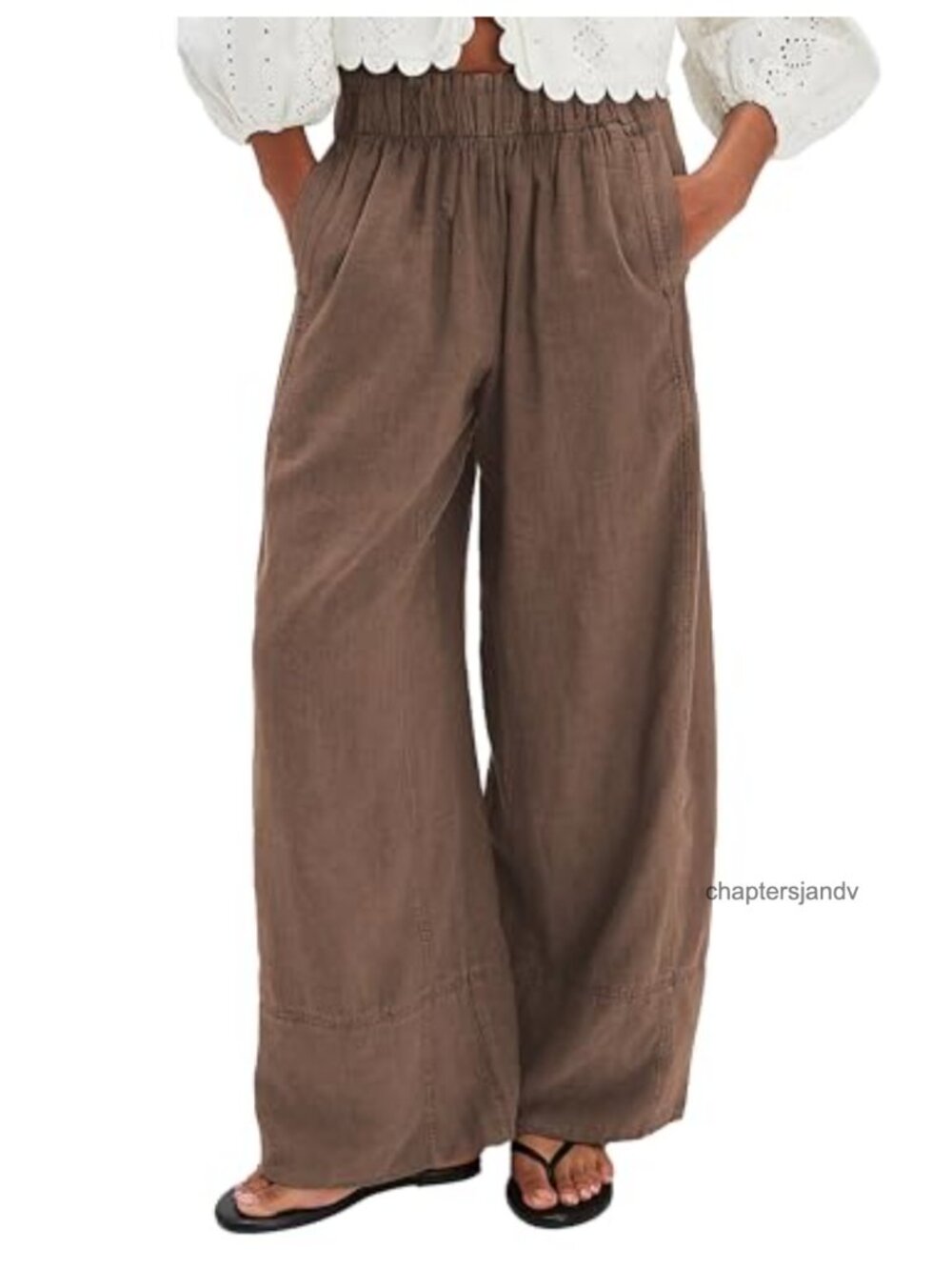 Linen Pants Wide Leg Long Lounge Trousers